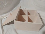 Square Divided Tea Box Top Knob Unpainted Wood Surface 10 5. Fixed Price $14.95.