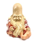 Antique Chinese Ceramic Elder Shou Xing Figurine With Scroll Bird Hand Paint. Fixed Price $125.00.