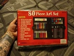 Vintage 80 Piece Art Set Case With Handle Brand New Sealed. Fixed Price $18.00.