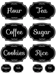 Vintage Image Black Kitchen Pantry Canister Labels Waterslide Decals KI346. Fixed Price $13.99.