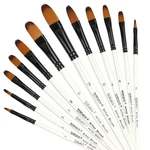 Dainayw Pcs Filbert Paint Brushes Set, Artist 1# To 12#, White. Fixed Price $16.99.
