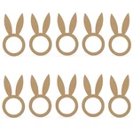 Set Of 10 Easter Rabbit Wooden Napkin Rings Unfinished Bunny Shape Craft. Fixed Price $14.23.