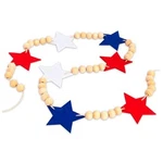 4TH Of July Patriotic Garland - Wood Bead For Banner Red. Fixed Price $22.25.