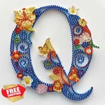 Mvvmtop Diamond Painting Kit 5D Letter Q Special Shape 6.7". Fixed Price $20.00.