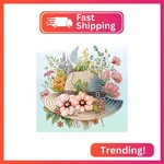 Tontut Hat Flower Diamond Art Painting Kits, 5D Special Shape Beginner Crystal. Fixed Price $15.94.