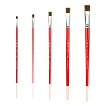 XDT#747 Flat Tip Art Brush Set 5PC #1#3#5#9#11 Sable Acrylic Oil Watercolor. Fixed Price $9.49.