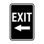 Portrait Round Exit Left Arrow Sign. Fixed Price $8.99.