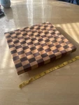 Checkered Hardwood Cutting Board, X11.5 Maple & Walnut. Fixed Price $69.95.