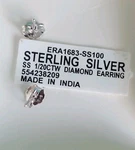 Sterling Silver Diamond Star Stud Earrings 1/20 Cttw ERA1683-SS100 India. Fixed Price $32.78.