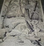 * 8189 B Jesus Watches Over Children Stream Head Trees Picture. Fixed Price $23.50.