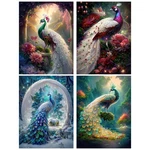 Mogtaa 4 Pack Peacock Diamond Art Kits For Adults, 20 X 30 Cm,. Fixed Price $23.49.