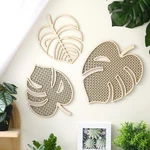 Rattan Palm Leaf Wall Decor Wood Set Of 3. Fixed Price $17.93.