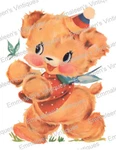 Vintage Image Nursery Teddy Bear Chasing Butterfly Waterslide Decals AN749. Fixed Price $13.99.
