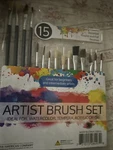 Paint Set 15 Camel Hair Brushes Bristles Long Short Wood Handle Artist. Fixed Price $17.00.