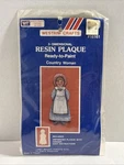 Country Woman Resin Plaque Ready To Paint Vintage Westrim 1987 New. Fixed Price $7.99.