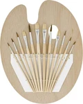 U.s. Supply 12-PIECE Artist Paint 12-PC Bristle Hair Set & Palette, Brown. Fixed Price $14.76.
