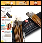 14PC Oil & Acrylic Paint Brush Set - Synthetic Bristles, Travel Pouch, Long Hand. Fixed Price $79.99.