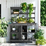 66'' Large Outdoor Farmhouse Wooden Potting Bench Table, Garden Workstation. Fixed Price $418.00.