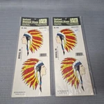 2 Vtg Instant Stained Glass Decal Sticker Native American Decoral Inc Pk New. Fixed Price $13.90.