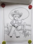 Vintage Tri Chem Picture To Paint Felt Usa Poster #8234 Cowboy Cowgirl 13X9. Fixed Price $17.95.