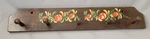Wooden Coat Rack Pegs Hand Painted Signed Caldwell Rosemal 23.25" Long 4" Wide. Fixed Price $24.95.