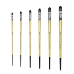 XDT#6386 Filbert Artist Paint Brush Piece Set Medium Stiff Black Hog Bristl.... Fixed Price $20.31.