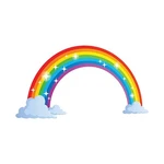 Rainbow Wall Decals Wich Clouds, Peel And Removable Stickers For N.... Fixed Price $13.07.