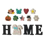 Glitzhome Interchangeable Table Signs With 13 Pcs Seasonal Icons, Wooden.... Fixed Price $51.00.