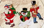 Vintage 1990'S Nce 3PC Wooden Painted Tree Hanger Christmas Holiday Ornaments. Fixed Price $16.50.