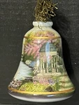 Ne Qwa Art Glass 1/4 Bell Shaped Garden Of Prayer Christmas Ornament. Fixed Price $32.00.