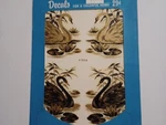 Meyercord Swan Decals Black Gold Cream X315B Vtg Decorating 4 Pack Crafts. Fixed Price $7.00.