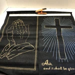 2 Completed Artex Pictures To Paint Praying Hands Shining Cross 10" 19". Fixed Price $14.99.