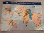 Vintage Handpainted Lamb Decals Decorcal Pink Baby Girl Retro Decoupage B-28. Fixed Price $10.00.