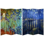 Room Divider 4 Panels Printed Vincent Van Gogh Masterpieces 6 Ft. Wooden Frame. Fixed Price $247.75.