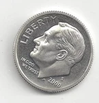 2000 Silver Proof Roosevelt Dime - 90%. Fixed Price $8.00.