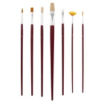 7-PIECE Long Handle Nylon Hair & Bristle Artist Paint Brush Variety Set. Fixed Price $9.99.