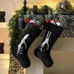 Croknit 2 Pcs Gothic Christmas Stocking Black Velvet Xmas. Fixed Price $28.58.