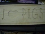 Love (heart) Pigs Wood Plaque For Tole PAINTING-12.25X4.75 Inches, 3/4. Fixed Price $13.88.