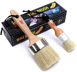 Chalk Paint Brushes Set, Pack Of Wax - 2.5 Inches Large, Natural Bristle. Fixed Price $24.99.