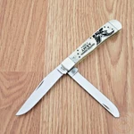 Case Xx Us Army Trapper Pocket Knife Stainless Steel Blades Natural Bone Handle. Fixed Price $87.69.