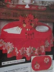 White Poinsettia On Red Rectangle Tablecloth 60X80 Inches #7939-TRI-CHEM Liquid. Fixed Price $43.86.