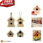 Set Of 4 Mini Unfinished Wood Birdhouses - Perfect For Creative Customization. Fixed Price $29.24.
