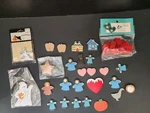 Vtg Lot Country Crafts Pre-painted Wooden Cutouts Miniatures Heart Ghost Amish. Fixed Price $8.00.