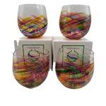 Michael Trimpol Little River Cedar Creek Gallery Stemless Wine Glasses Handmade. Fixed Price $202.50.