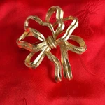 Vintage Monet Golden Bow Design Metal Brooch/ Pin 3D. Fixed Price $23.00.