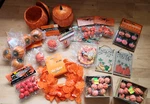 Lot Of Vintage 90'S Pumpkin Craft Decor Halloween Darice Paper Bells Baskets. Fixed Price $39.44.
