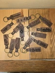 Keyring / Fob, Xmas Stocking Tag, Dog Black Walnut Wood Great Gift Idea. Fixed Price $8.95.