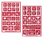 Hope & Love Symbols Glass Etching Stencils Fun Icon Ideas Reusable Armour. Fixed Price $17.99.
