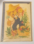 Sealed Vintage "meyercord Decal" Of Cute Bear Farmer W/ Basket. Fixed Price $14.99.