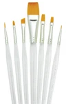 Royal Clear Choice Gold Taklon Artist Paint Brush Sets(filbert,round,shader,etc). Fixed Price $13.99.